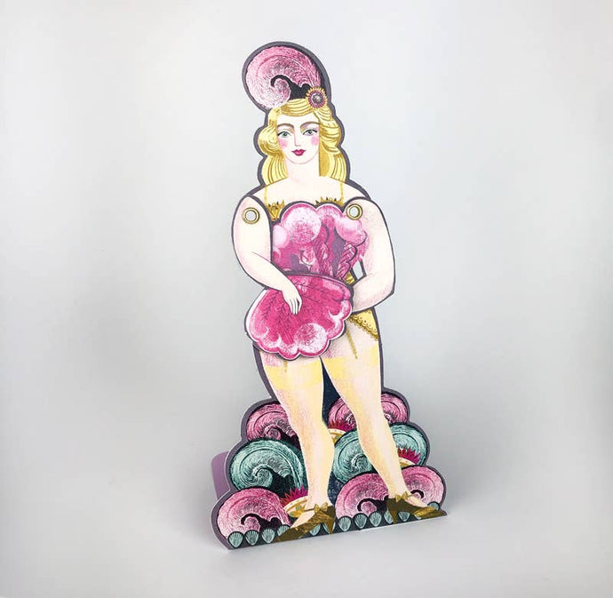 Art Angels | Fanny the Fan Dancer Die-Cut Card by Sarah Young