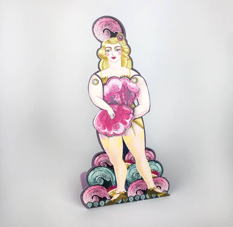 Art Angels | Fanny the Fan Dancer Die-Cut Card by Sarah Young