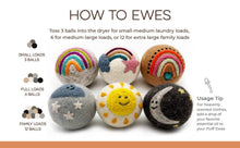 Load image into Gallery viewer, Fluff Ewes &quot;Rain(bow) or Shine&quot; premium wool dryer balls: set of 6 | Hustle &amp; Blush