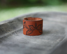 Load image into Gallery viewer, Leather Shawl Cuff with Bronze Stud for Scarves &amp; Shawls | Sunrise Grove