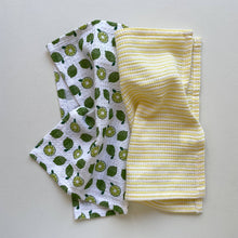 Load image into Gallery viewer, fort &amp; field | 100% cotton lime and check kitchen dishcloths - set of 2