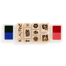 Load image into Gallery viewer, Blooming Cats Rubber Stamp Set | Galison