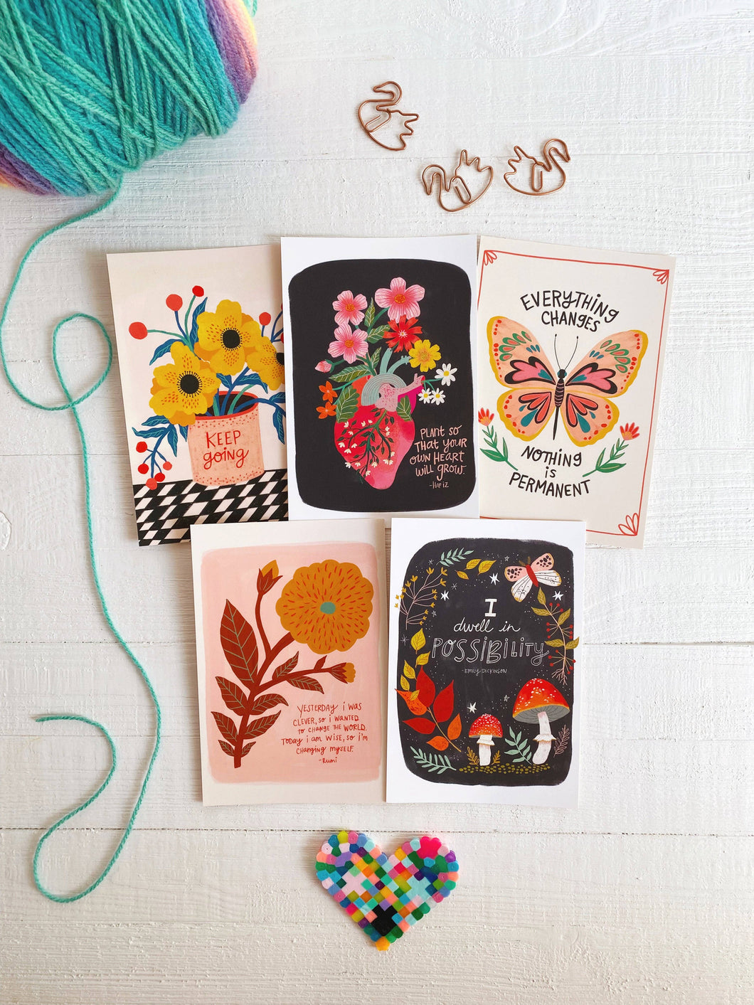 Encouragement Quote Postcard Pack | Dream Folk Studio