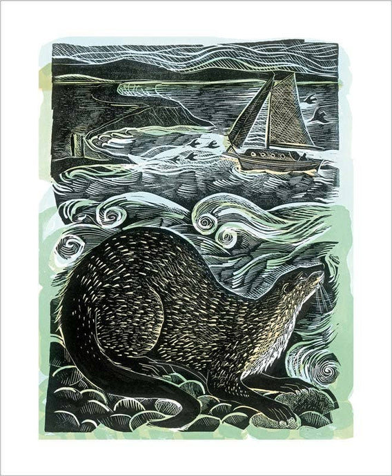 Art Angels | Shetland Otter and Windsong Card by Angela Harding