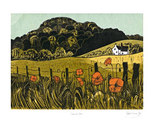 Poppies & Downs Card by Robert Tavener | Art Angels