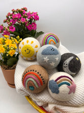 Load image into Gallery viewer, Fluff Ewes &quot;Rain(bow) or Shine&quot; premium wool dryer balls: set of 6 | Hustle &amp; Blush