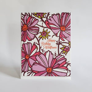 Little Green - Happy Birthday Wildflower Floral Greeting Card
