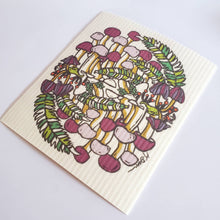 Load image into Gallery viewer, Little Green - Eco-Friendly Dishcloth Fall Mushroom Design, Swedish Towel