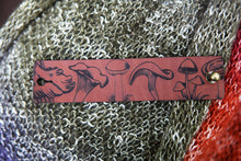Load image into Gallery viewer, Mushroom Leather Shawl Cuff with Bronze Stud for Scarves | Sunrise Grove
