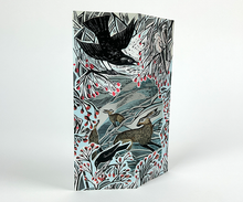 Load image into Gallery viewer, Art Angels | Hares in Conversation Die-cut Card by Angela Harding