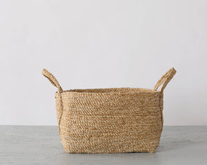 Square Basket with handle, jute - natural | Will & Atlas