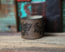 Load image into Gallery viewer, Leather Shawl Cuff with Bronze Stud for Scarves &amp; Shawls | Sunrise Grove