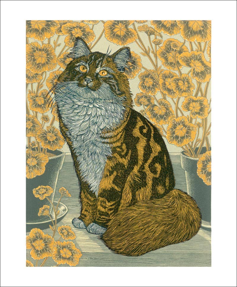 Art Angels | Helen with Geraniums Card by Vanessa Lubach