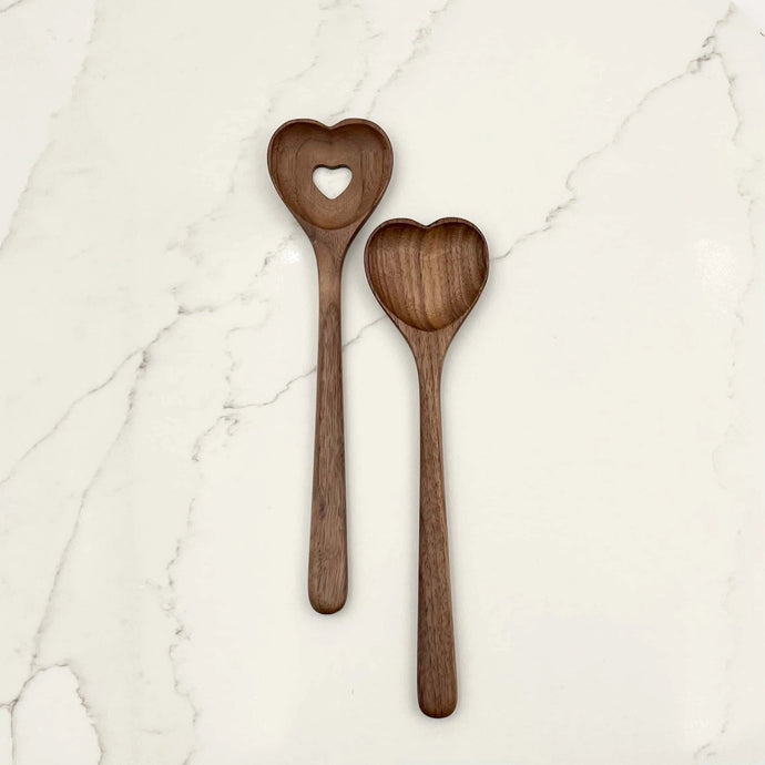 Walnut Heart Spoons (9.5”) | JBrody & Co.