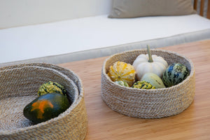 Round Tabletop Basket Trio, jute - natural | Will & Atlas