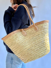Load image into Gallery viewer, Long Handled Leather Trim Market | Medina