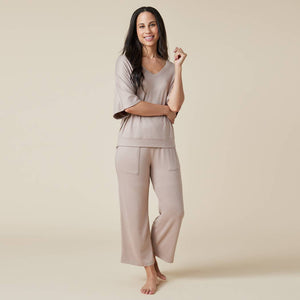 Dream Jersey Relaxed V-neck with Capri Lounge Set for Women | Softies