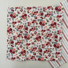 Load image into Gallery viewer, fort &amp; field | 100% cotton red floral/stripe kitchen dishcloths - set of 2