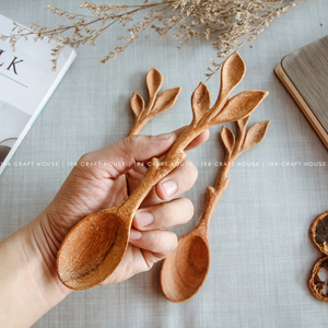 Artisan Leaf Handle Wooden Spoon | 194 Craft House