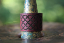 Load image into Gallery viewer, Leather Celtic Knot Shawl Cuff with Bronze Stud | Sunrise Grove