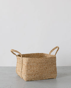 Square Basket with handle, jute - natural | Will & Atlas