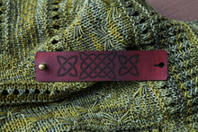 Load image into Gallery viewer, Leather Celtic Knot Shawl Cuff with Bronze Stud | Sunrise Grove