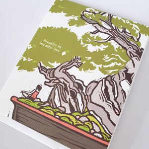 Little Green - Breathe In Breathe Out Japanese Bonsai Meditation Card