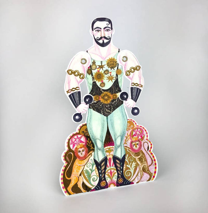 Art Angels | Alexander the Strongman Die-Cut Card by Sarah Young