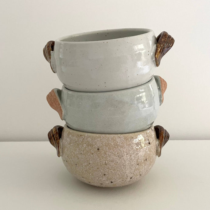 fort & field | Neutral handmade pottery Japanese soup bowls with handles