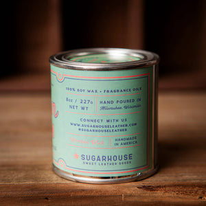 Unicorn Breath Soy Candle with Wooden Wick | Sugarhouse Leather