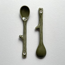 Load image into Gallery viewer, fort &amp; field | Twig shape small handmade pottery Japanese coffee tea spoon