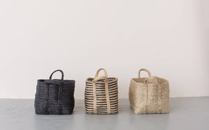 Rectangular Floor Basket with handle, jute | Will & Atlas