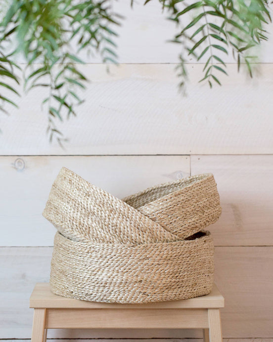 Round Tabletop Basket Trio, jute - natural | Will & Atlas