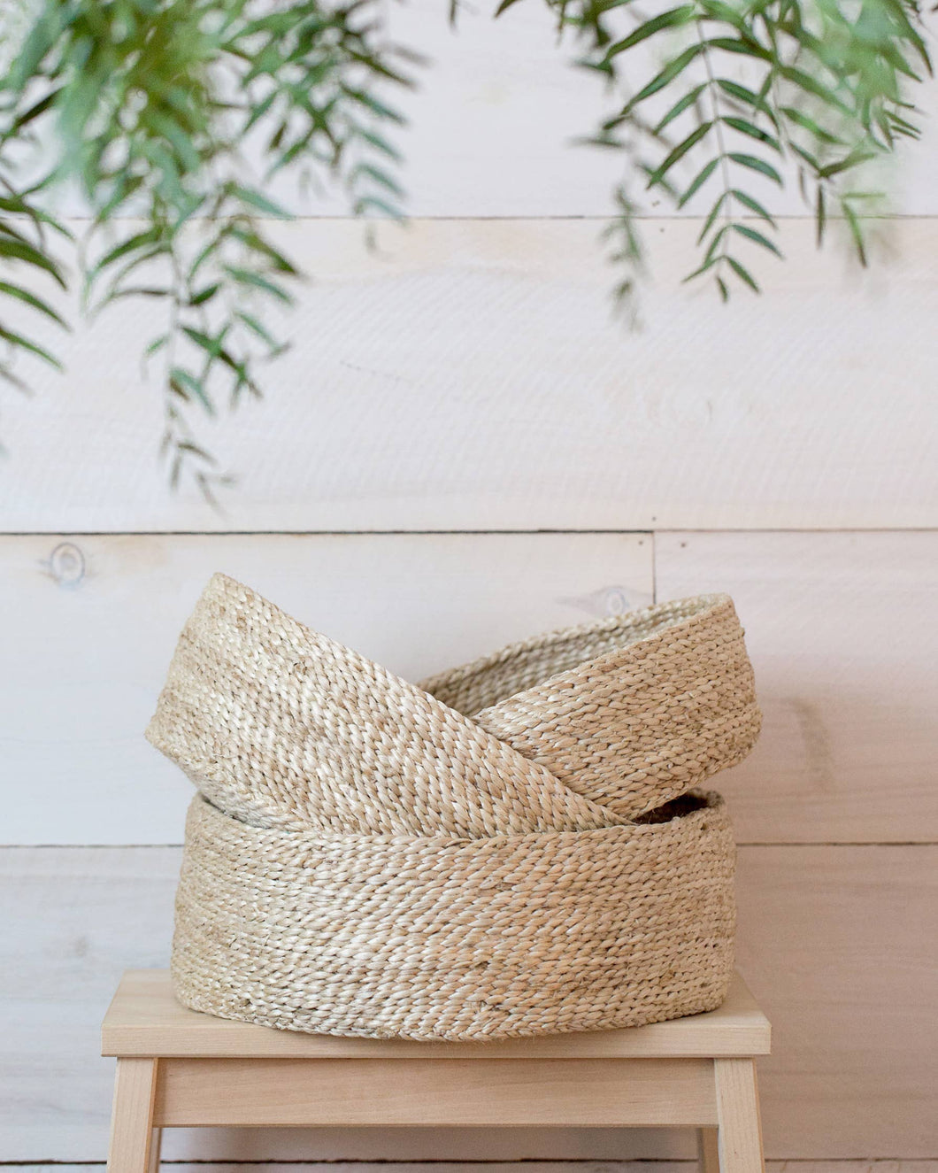 Round Tabletop Basket Trio, jute - natural | Will & Atlas