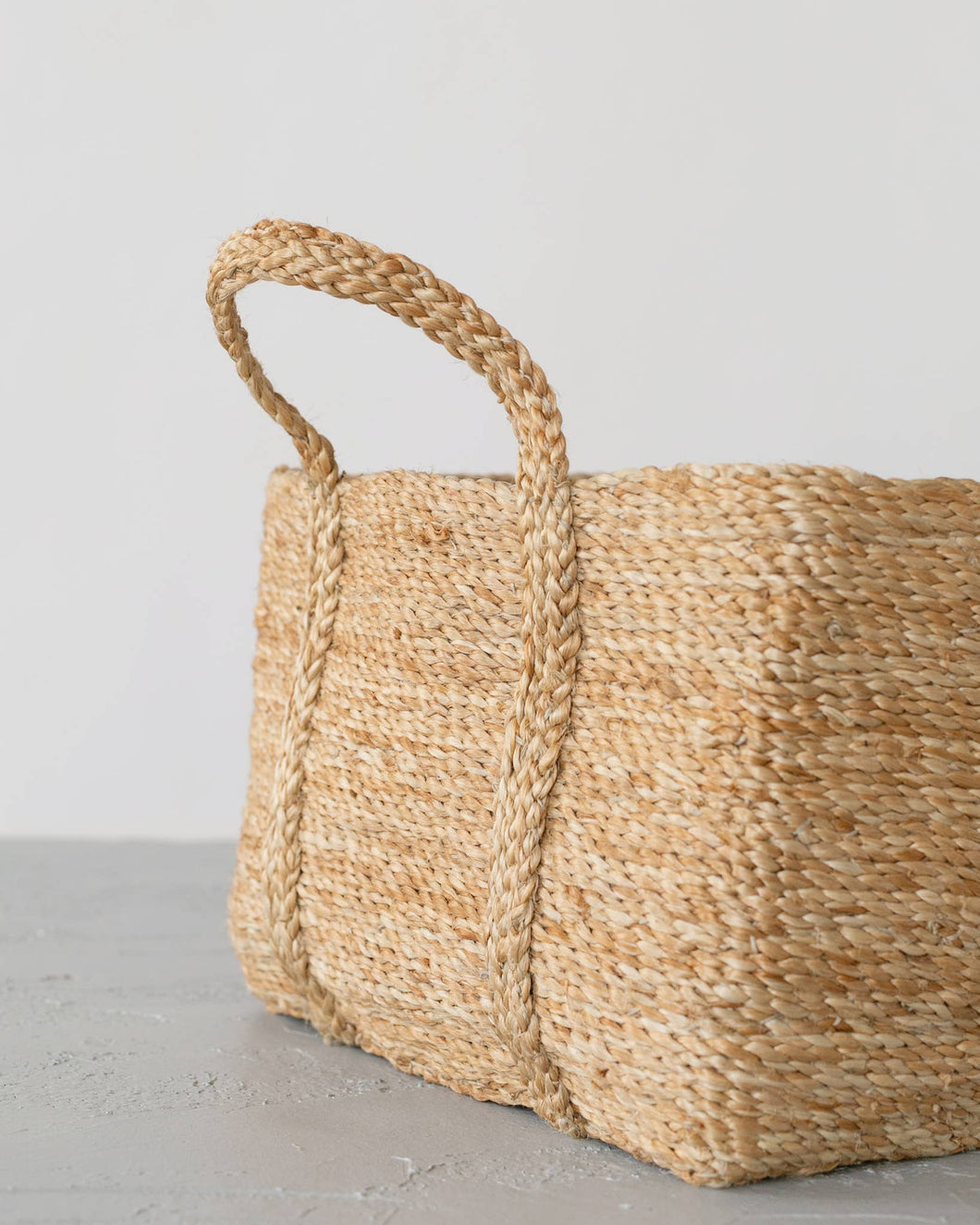 Square Basket with handle, jute - natural | Will & Atlas