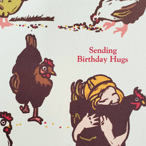 Little Green - Birthday Hug Chicken Greeting Card
