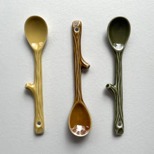 Load image into Gallery viewer, fort &amp; field | Twig shape small handmade pottery Japanese coffee tea spoon
