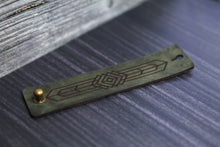 Load image into Gallery viewer, Art Deco Leather Shawl Cuff with Bronze Stud for Knitwear | Sunrise Grove