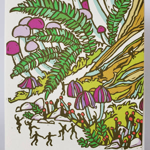 Little Green - Fall Fairy Mushroom Birthday Greeting Card