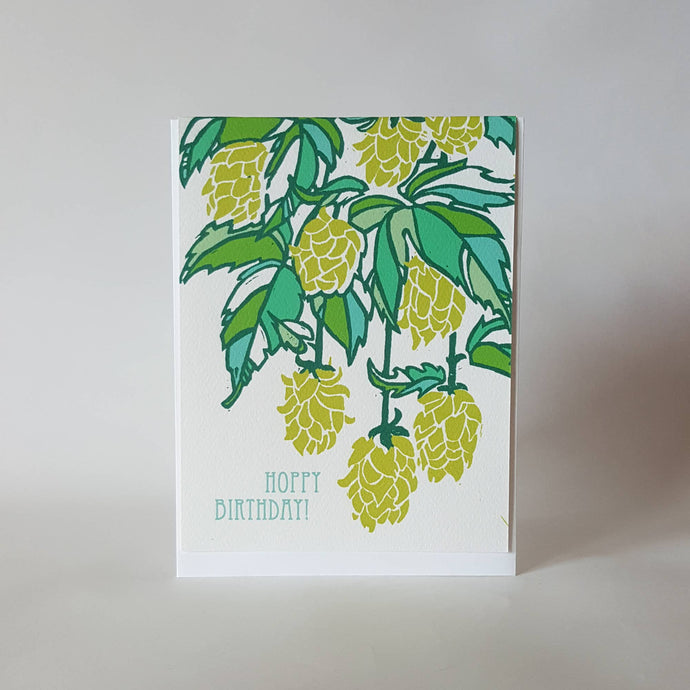 Little Green - Hoppy Birthday Beer Hops Greeting Card