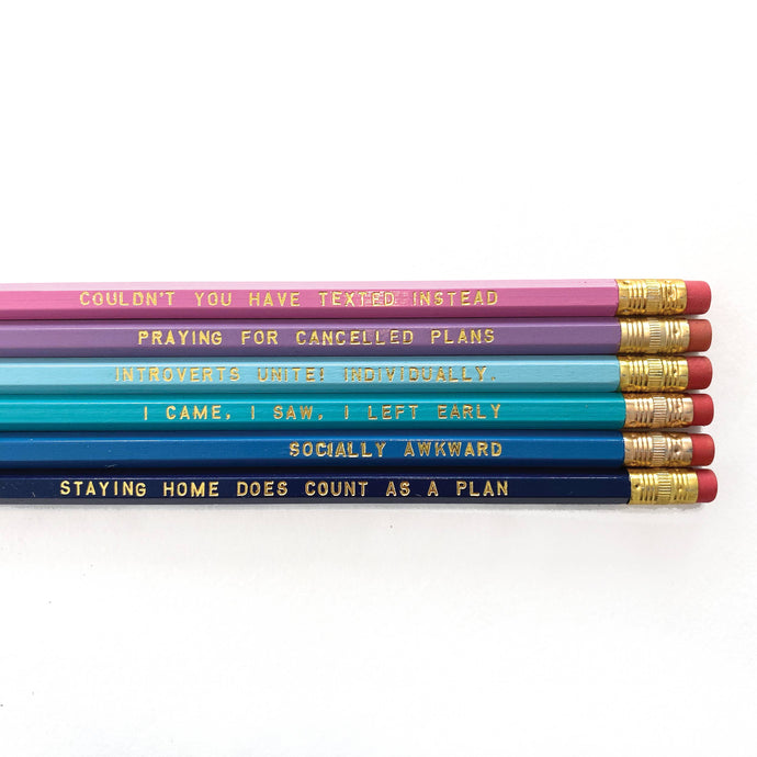 Introvert Pencil Pack | Pencils for Introverts | Slightly Stationery