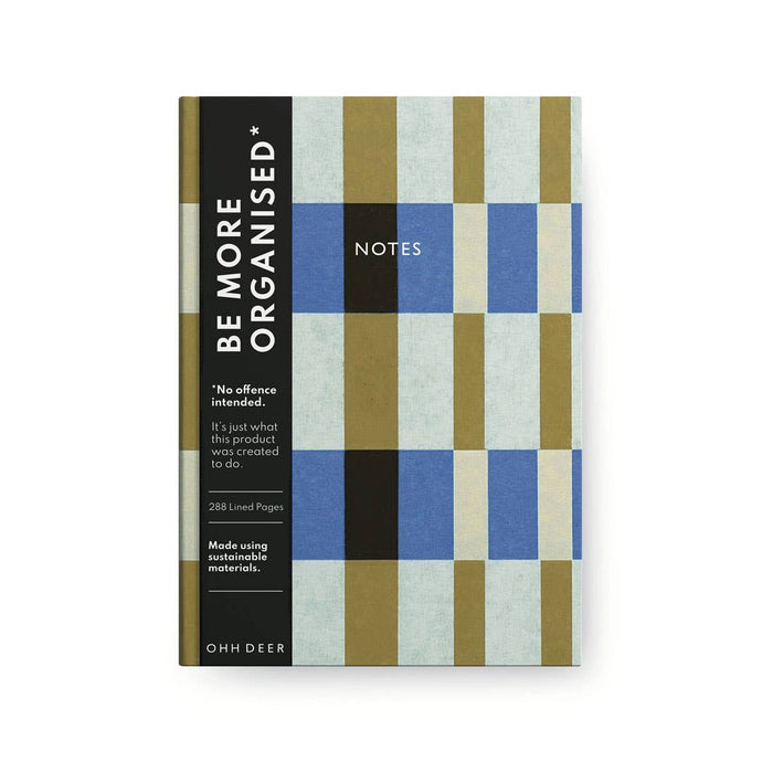 Evelina Blue & Green Stripes Linen Notebook | Ohh Deer