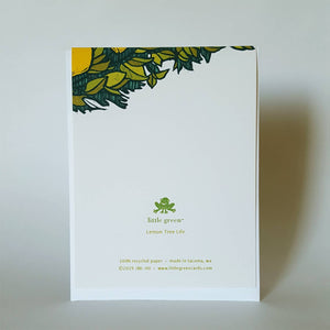 Little Green - Tropical Lemon Tree Life Blank Notecard / Art Greeting Card