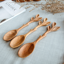 Load image into Gallery viewer, Artisan Leaf Handle Wooden Spoon | 194 Craft House