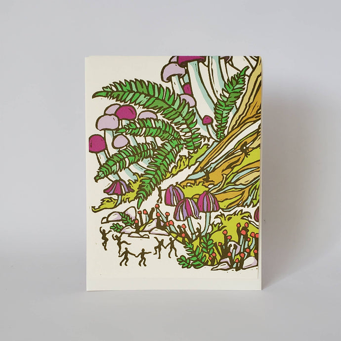 Little Green - Fall Fairy Mushroom Birthday Greeting Card