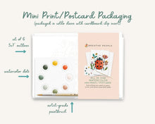 Load image into Gallery viewer, All in One Watercolor Prints/ Postcards : Abstract Flowers | Breathe People