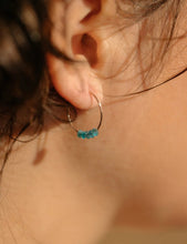 Load image into Gallery viewer, Gold Hoop Gemstone Earrings | SoulKu