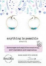Load image into Gallery viewer, Gold Hoop Gemstone Earrings | SoulKu