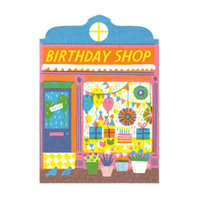 Load image into Gallery viewer, Birthday Shop Die Cut Card | The Printed Peanut Homeware &amp; Stationery