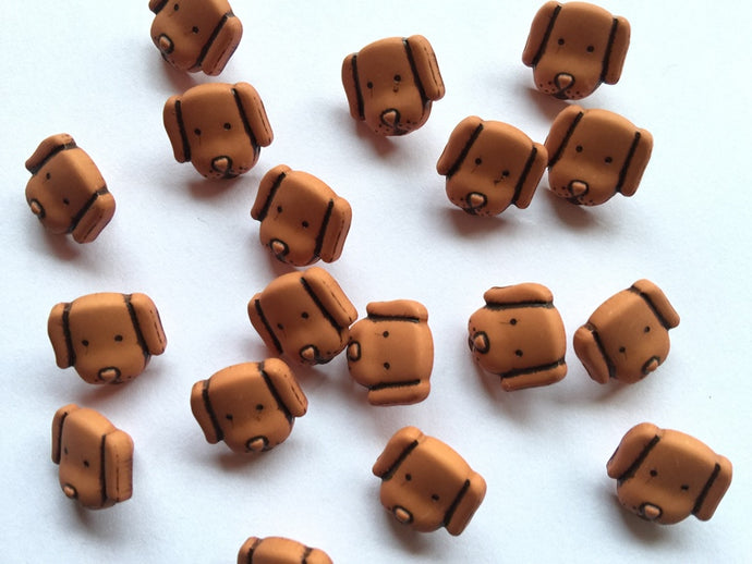 Brown Dog Buttons | Textile Garden